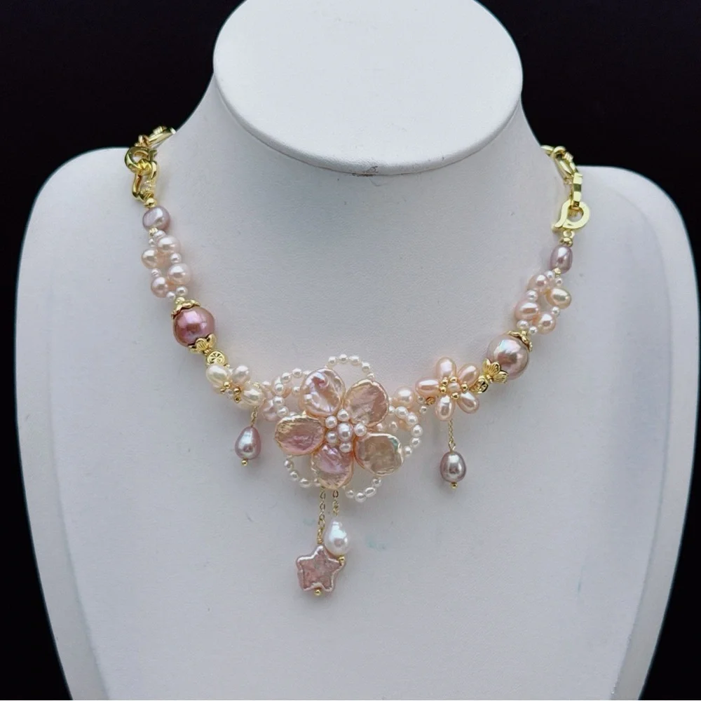 26B179 Handmade Premium Quality Freshwater Baroque Pearl Bracelet 2in1 - Picture 10 of 10